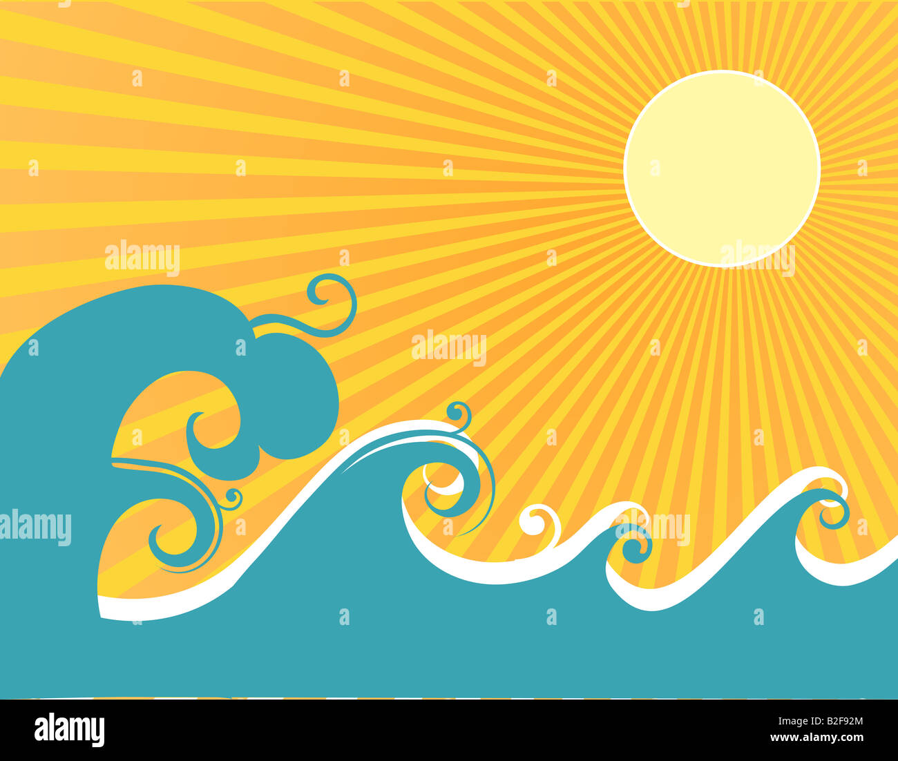 Dessin illustration de mer Banque D'Images