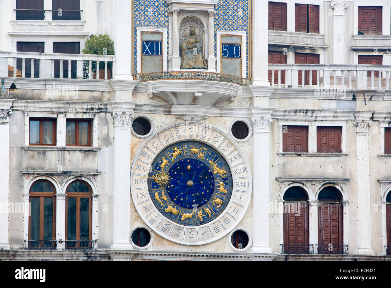 Tour de l'horloge Venise Italie Banque D'Images
