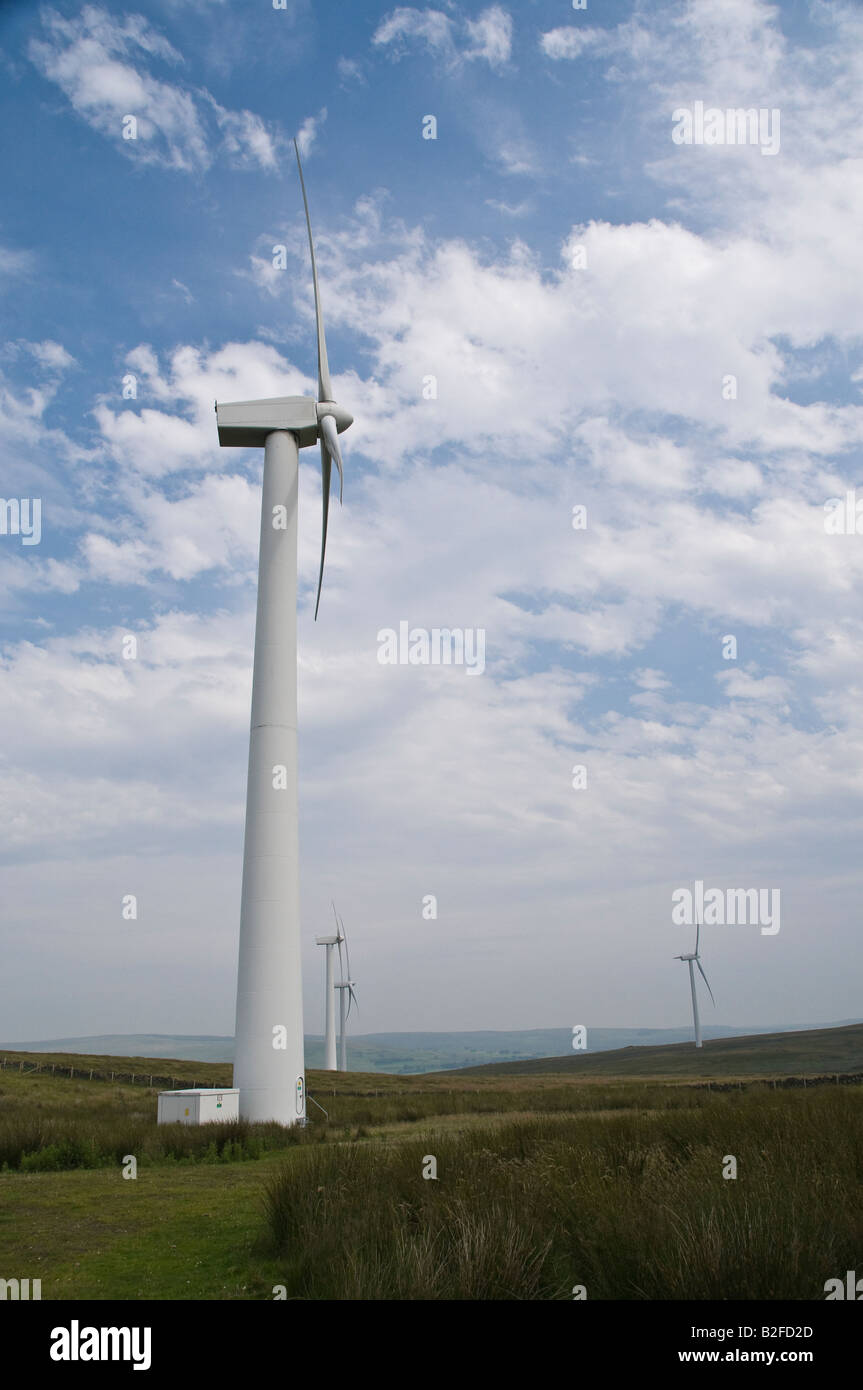 Éoliennes sur un parc d'éoliennes Banque D'Images