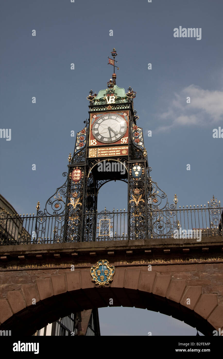 Eastgate Clock Chester, une ville romaine Banque D'Images