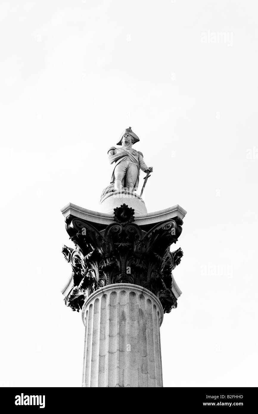 La Colonne Nelson de Trafalgar Square London England Banque D'Images
