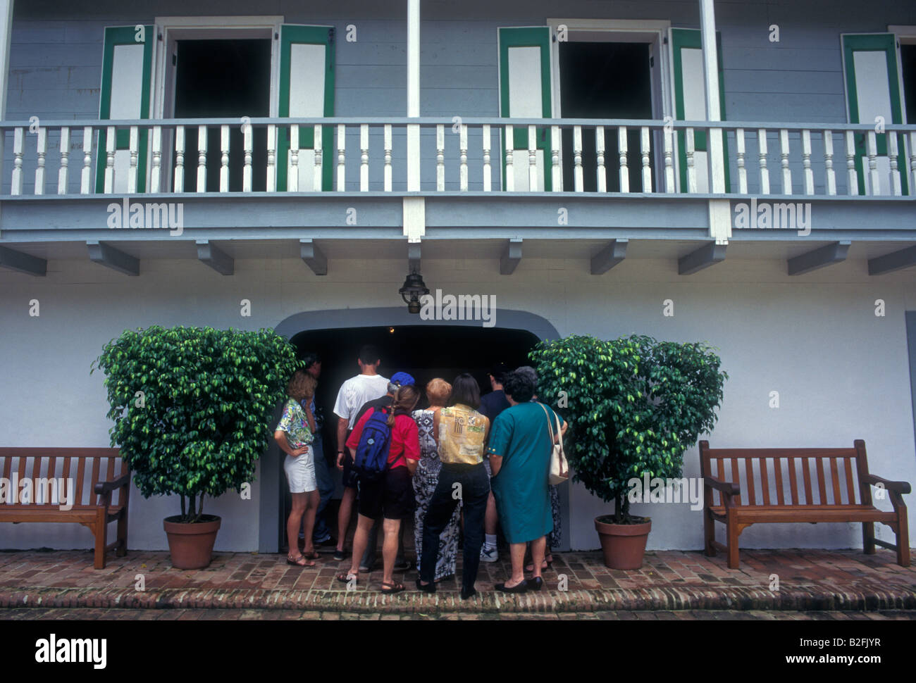 Les gens, touristes, visiteurs, visites, visite guidée, visite guidée, Hacienda Buena Vista, Conservation Trust, Ponce, Puerto Rico Banque D'Images