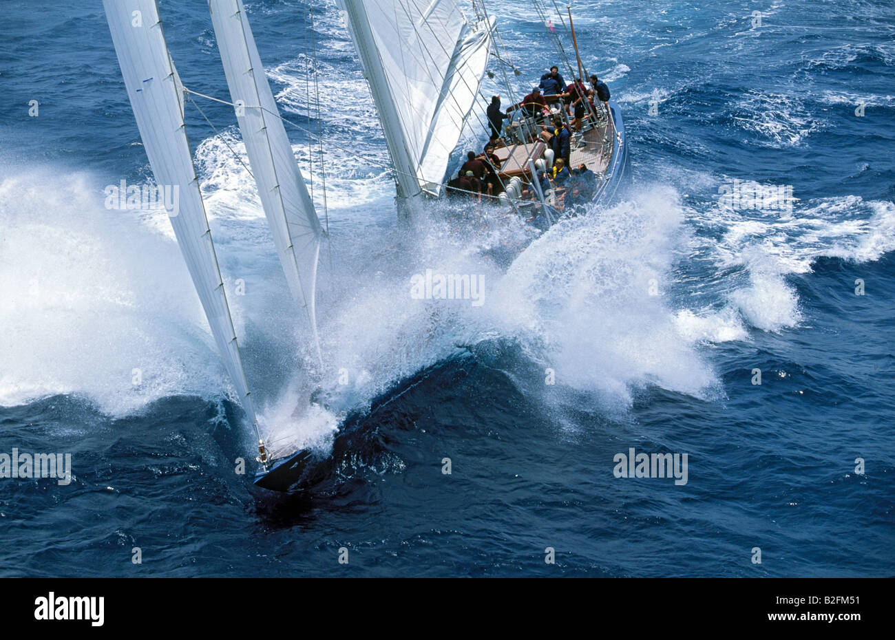 Classic yacht à J-Class 'effort" Banque D'Images
