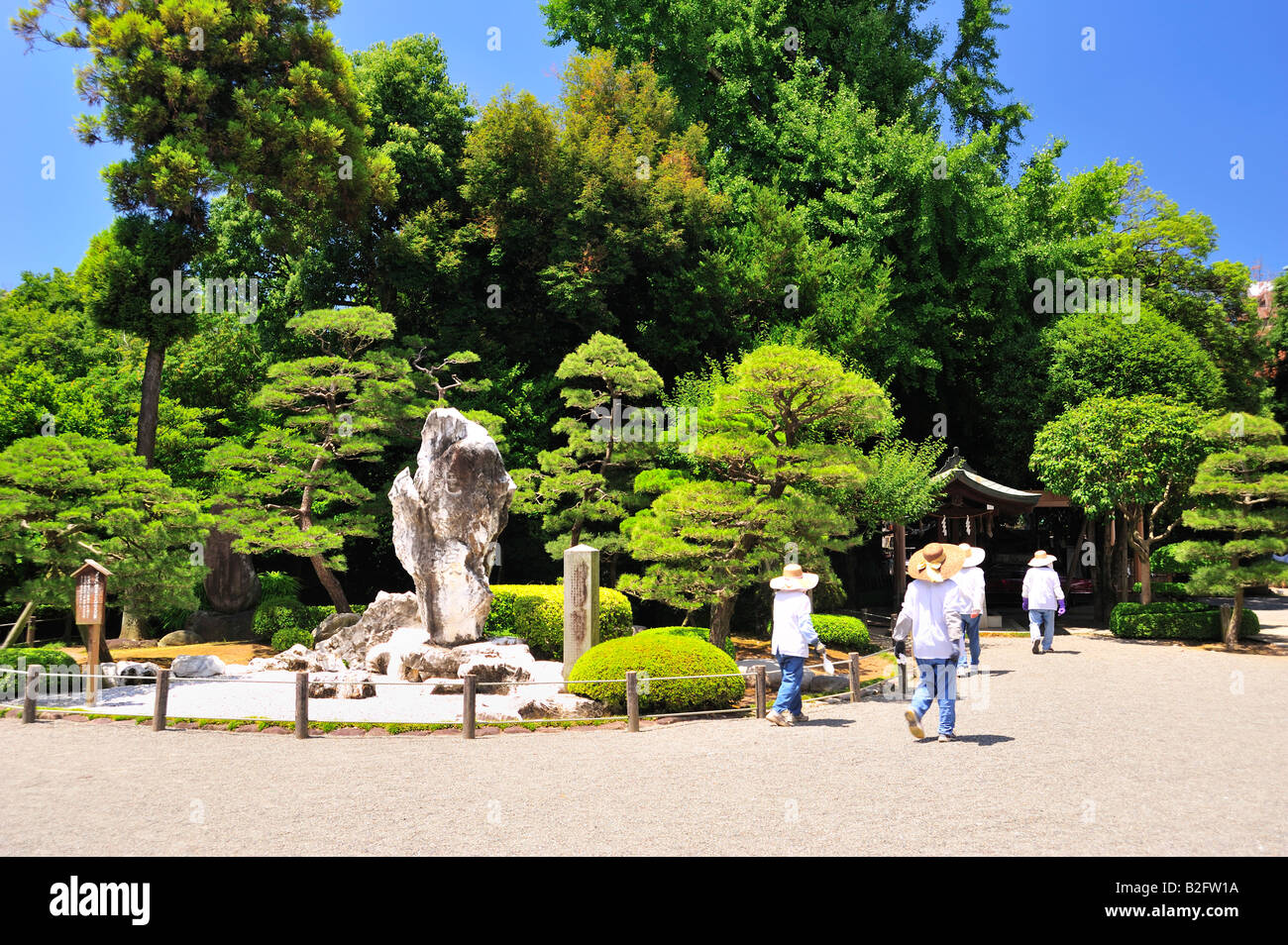 Izumi sanctuaire shinto suizen ji jojuen jardin, Kumamoto, Préfecture Kumamoto, Kyushu, Japon Banque D'Images