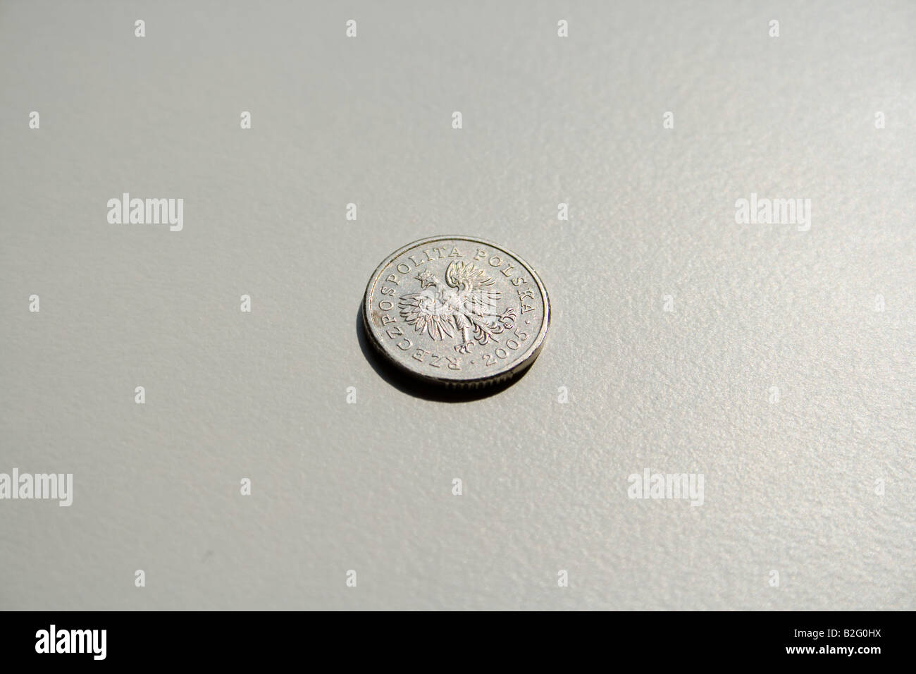 Une photographie d'une 10 Groszy pièce polonaise. Banque D'Images