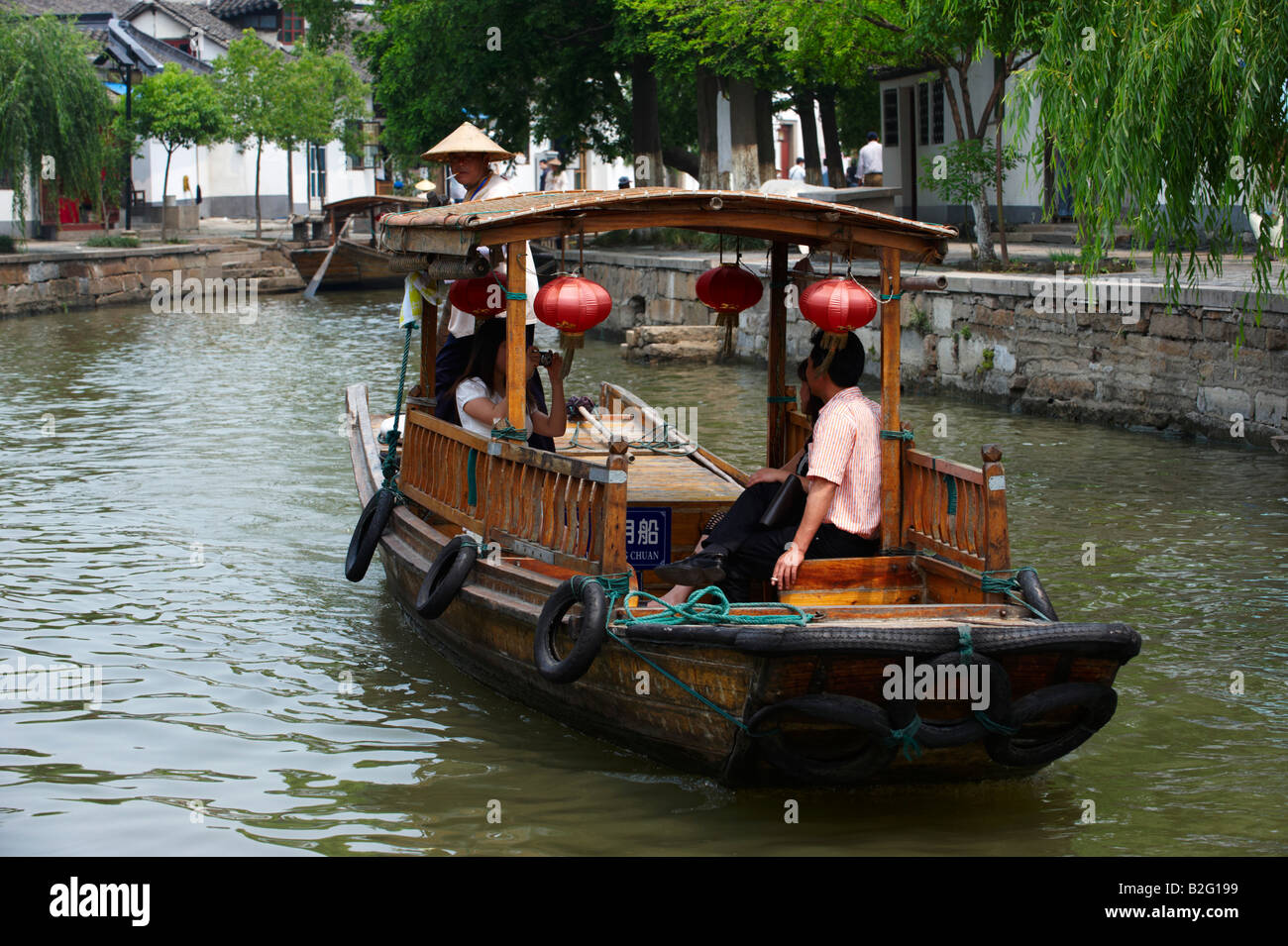 Rivière Zhujiajiao Shanghai China Town Banque D'Images