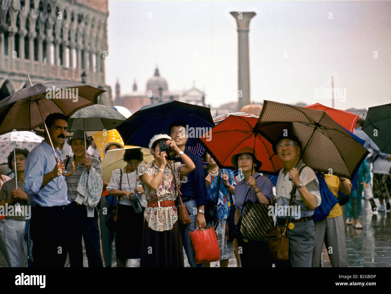 Photo touristique dans la place Saint Marc Venise Banque D'Images