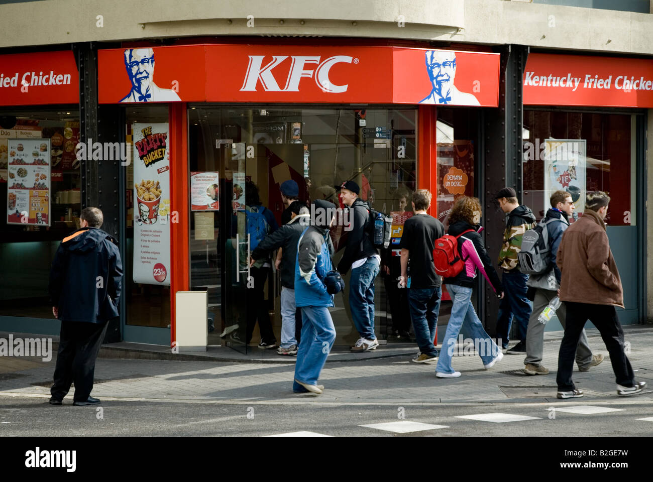 Façade kfc Barcelone Espagne Banque D'Images