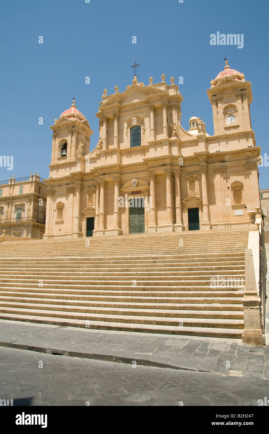 La Cathédrale San Nicola, Noto, Sicile, Italie Banque D'Images