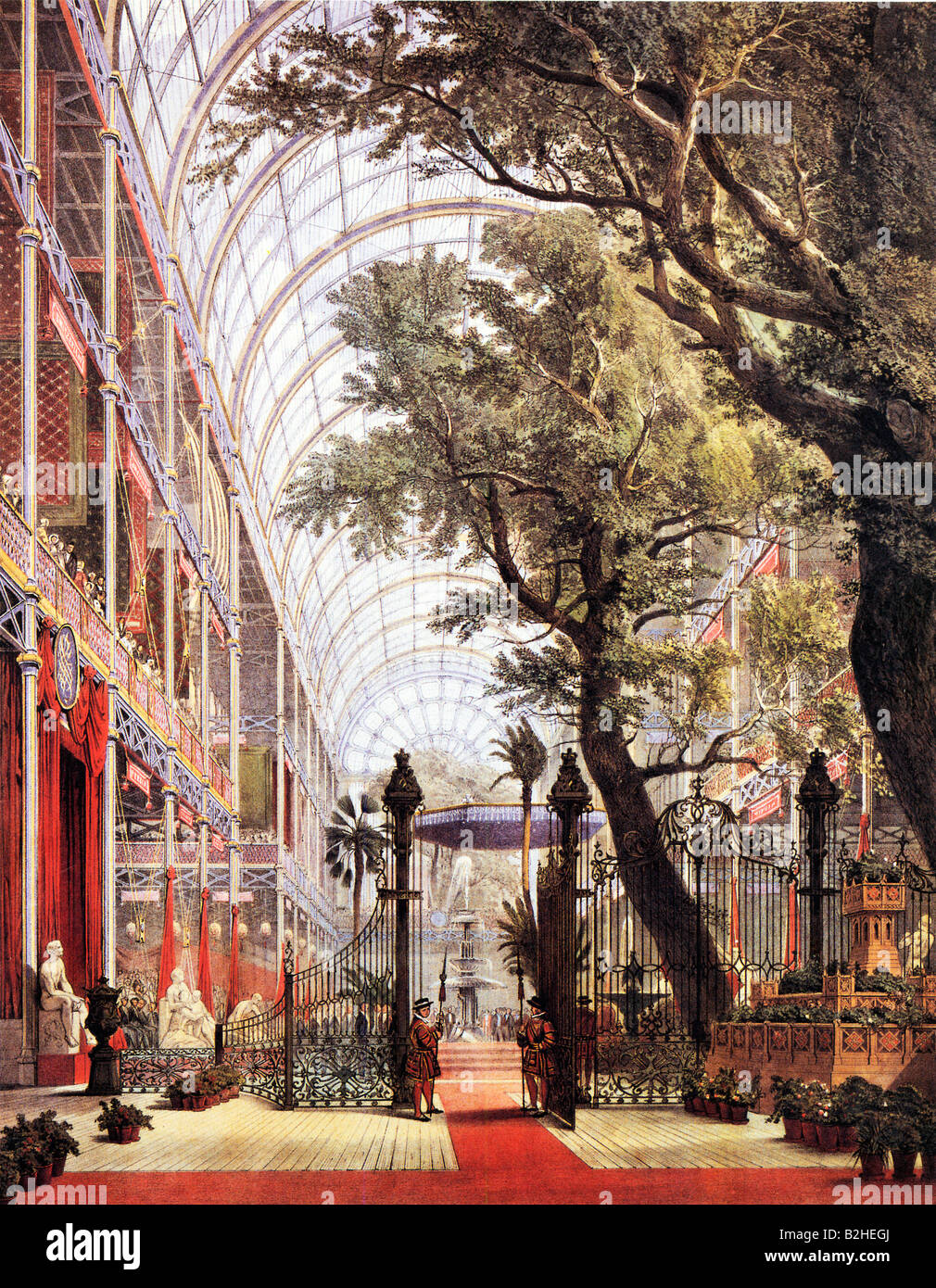 Crystal Palace 1851 Ouverture de l'appel Mayday par la reine Victoria de la grande exposition à Hyde Park Londres Banque D'Images