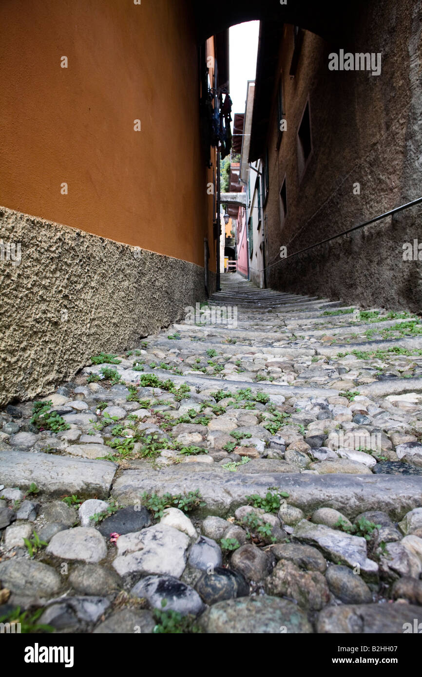 Varenna stony marbre lane, Lac de Côme, Italie Région Banque D'Images