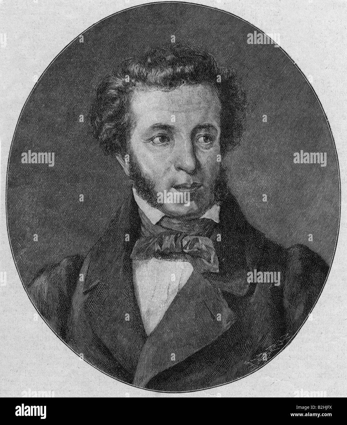Pouchkine, Alexander Sergeyevich, 26.5.1799 - 29.1.1837, auteur/écrivain russe, portrait, gravure, XIXe siècle, , Banque D'Images