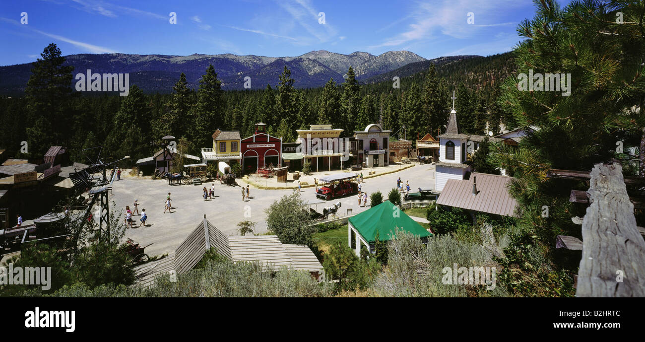 Géographie / voyages, USA, Nevada, Incline Village, la reproduction de l'ranch Ponderosa à partir de la série Bonanza, sommaire, movi Banque D'Images