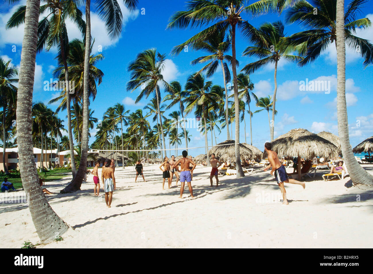 Géographie / voyages, République Dominicaine, Punta Cana, plages, Beach-volley à l'extérieur de l'hôtel Iberostar, Banque D'Images