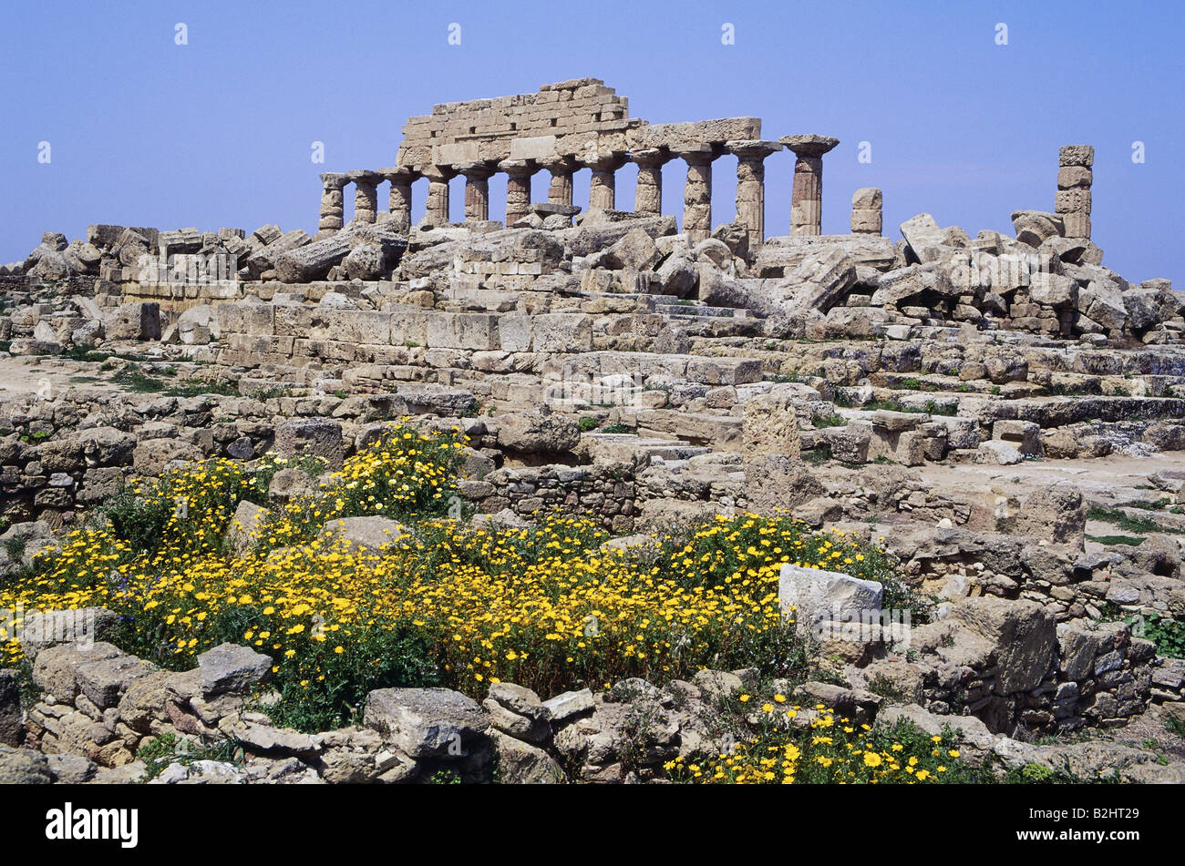 Géographie / voyages, Italie, Sicile, Selinunte (rugby), colonie grecque, fondée au viie siècle avant J.-C., détruit 250 BC, ruines, temple C, Banque D'Images