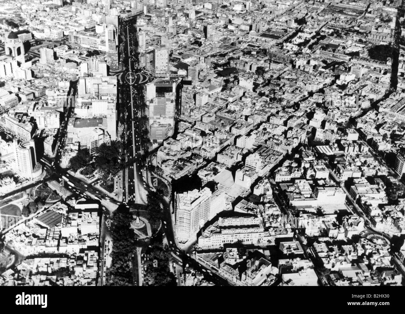 Géographie / voyages, Mexique, Mexico, vue sur la ville / paysages urbains, vue de Torre Latinoamericana, vue aérienne, vers 1960, Banque D'Images