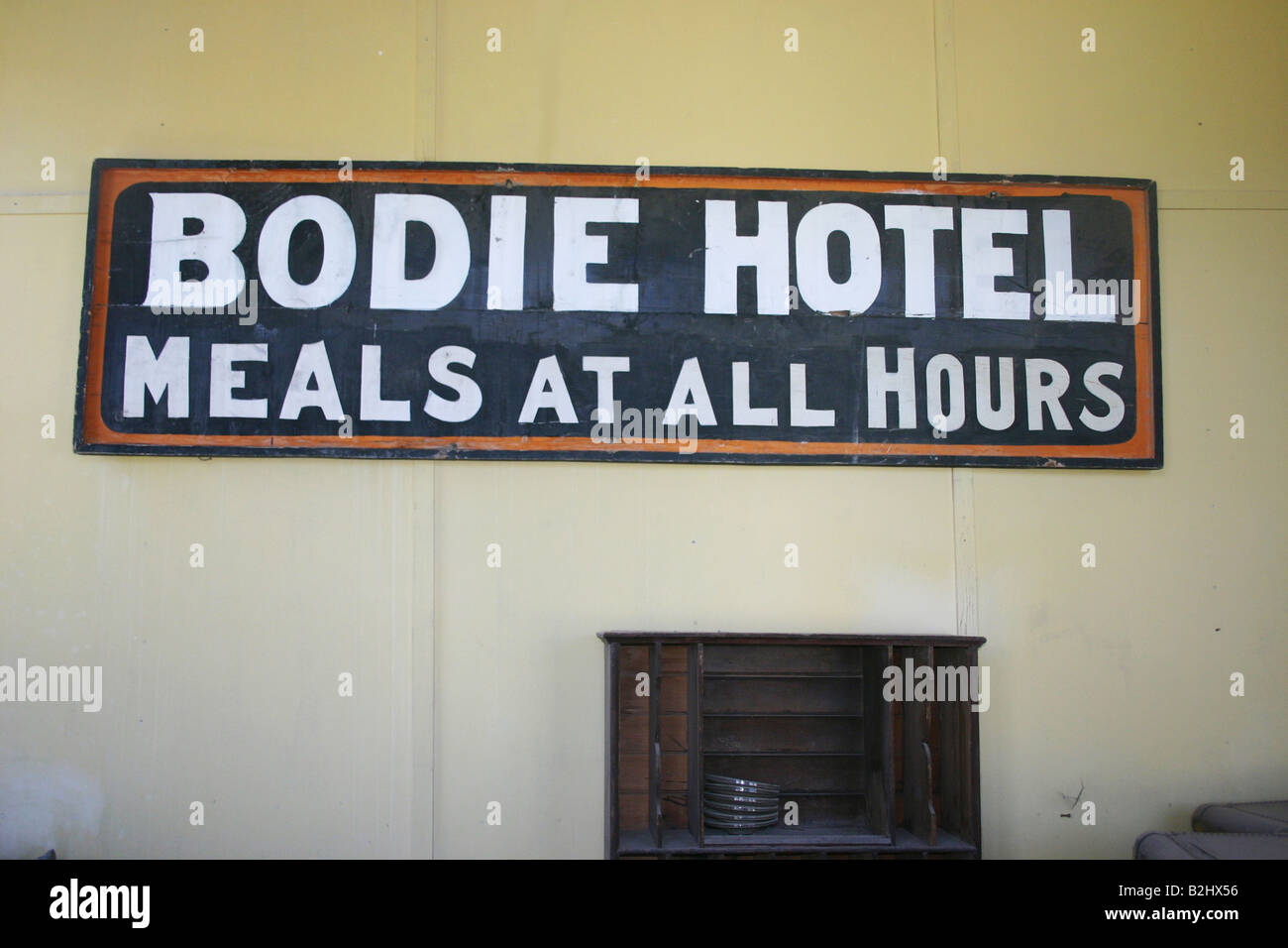 Hotel sign in Bodie Ghost Town en Californie usa Banque D'Images