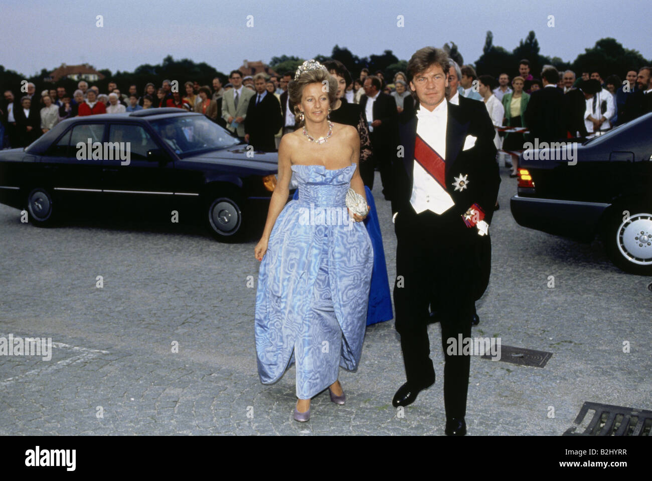 Ernest Augustus V, * 26.2.1954, Prince de Hanovre, avec 1ère épouse Chantal, festivité du mariage d'Aois von und zu Liechtenstein avec Sophie in Bayern, Château de Nymphenburg, 28.6.1993, , Banque D'Images