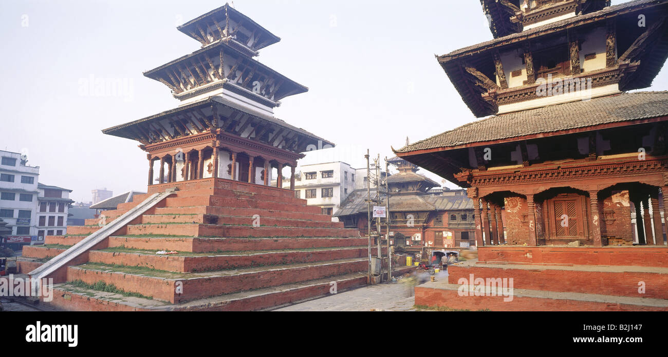 Géographie / billet, Népal, Katmandou, places, Durbar Square, Shiva Mandir, temple de trois étages construit 1690, buddhistically buddh Banque D'Images