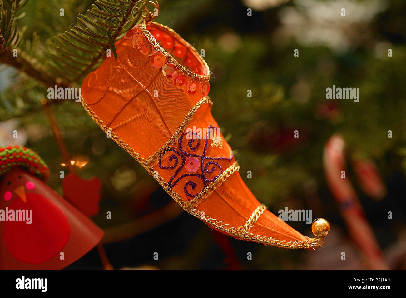 Décoration d'arbre de Noël, service Banque D'Images