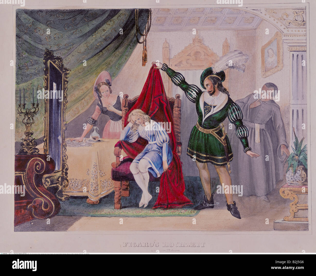 Mozart Wolfgang Amadeus 27 1 1756 5 12 1791 Compositeur Autrichien œuvres Opera Le Mariage De Figaro Scene Illustration Munich Vers 1835 Musee Du Theatre De Munich Photo Stock Alamy