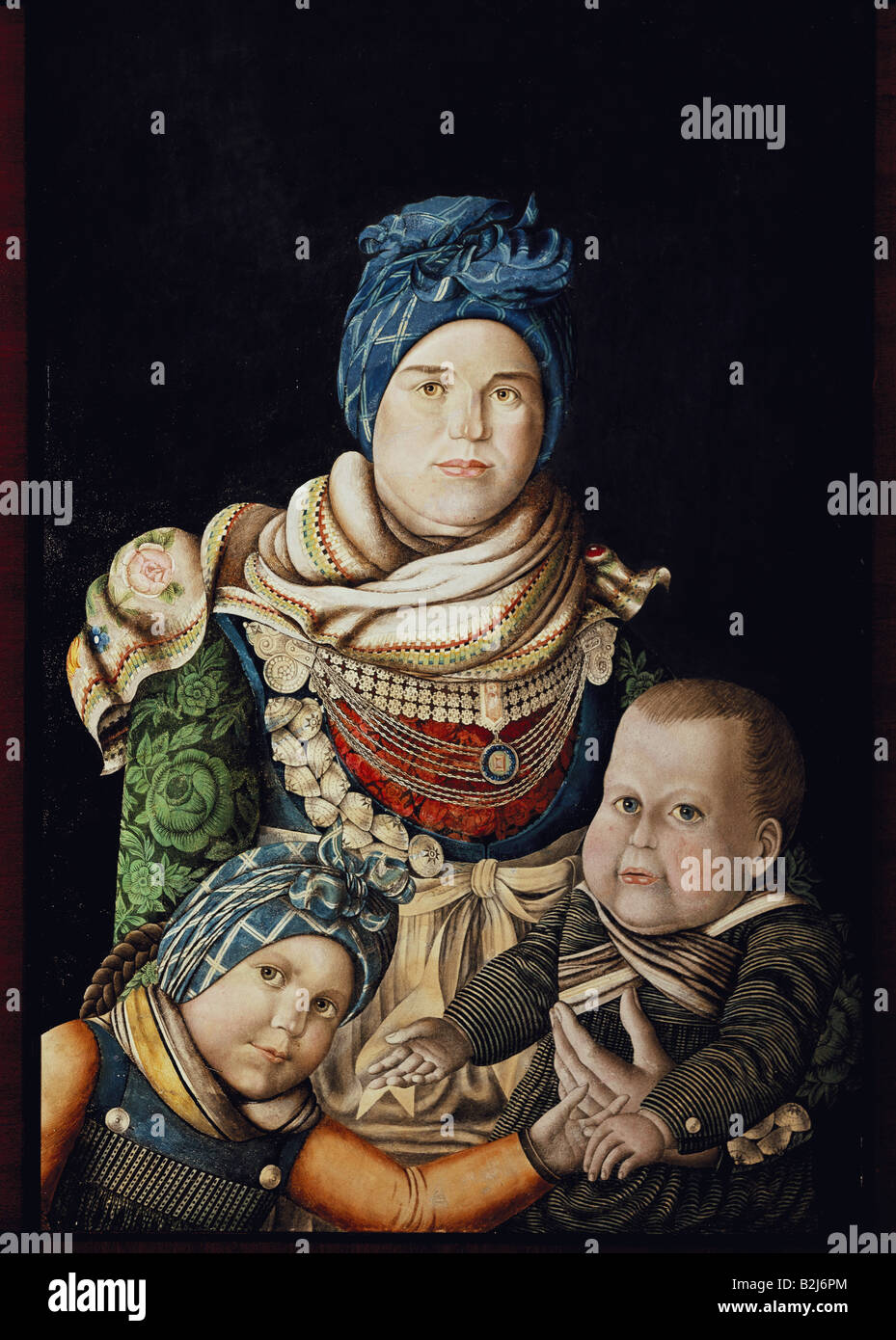 Beaux-arts, Braren Oluf, (1787 - 1839), la peinture 'Ing Peter Matzen avec enfants", aquarelle sur papier, 37,5 cm x 24 cm, en Allemagne, début du xixe siècle, de l'Académie des beaux-arts, Hambourg, n'a pas d'auteur de l'artiste pour être effacé Banque D'Images