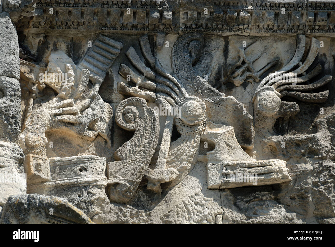 Décoration de l'Arc de Triomphe d'Orange, France Banque D'Images