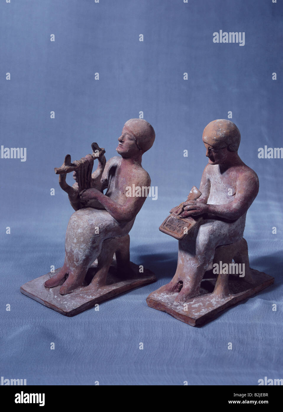 Beaux-arts, Grèce, figures, scribe, Harper, argile, Béotie, 7e / 6e siècle avant J.-C., Louvre, Paris, l'artiste n'a pas d'auteur pour être effacé Banque D'Images