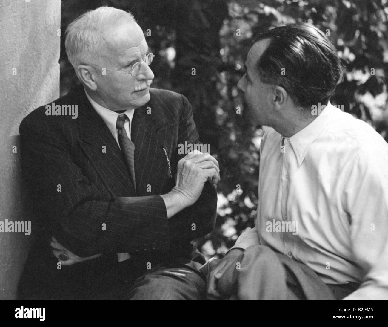 Jung, Carl Gustav, 26.7.1875 - 6.6.1961, Suisse medic/médecin et psychologue, pendant la conversation, 1940, discussion, parler, Banque D'Images