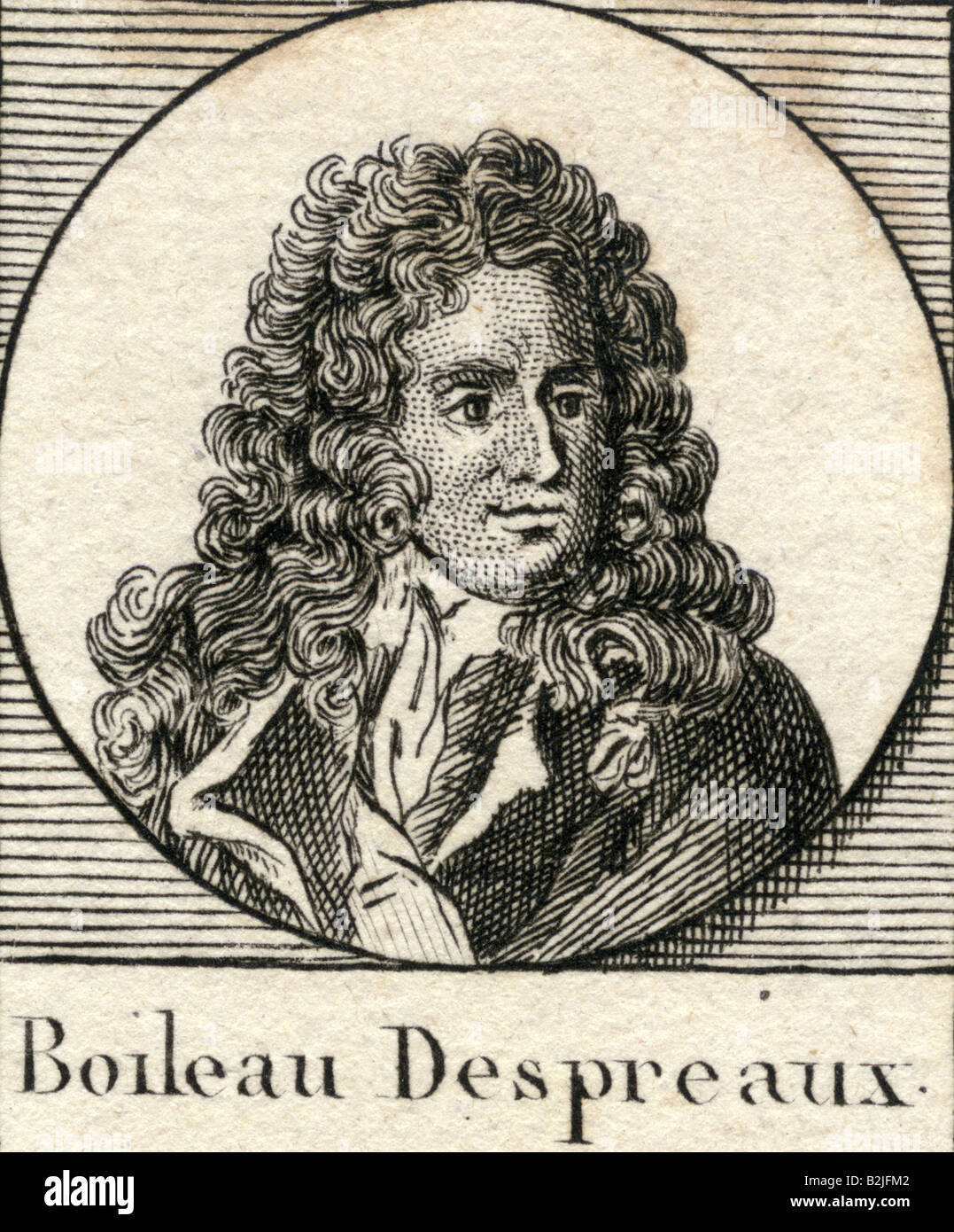 Boileau, Nicolas, 1.11.1636 - 13.3.1711, Français auteur/rédacteur, portrait, gravure sur cuivre, fin du 17e siècle, l'artiste a le droit d'auteur , de ne pas être effacé Banque D'Images