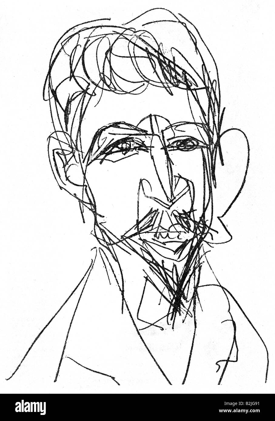 Doeblin, Alfred, 10.8.1878 - 26.6.1957, auteur/écrivain allemand, portrait, dessin d'Ernst Ludwig Kirchner, 1913, Banque D'Images