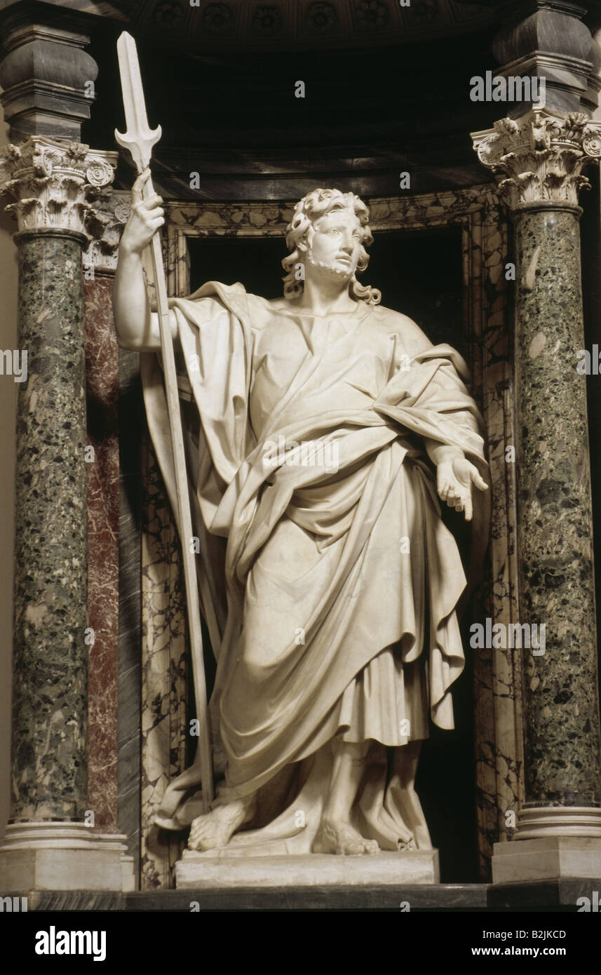 Jude l'apôtre, statue à la basilique Saint-Jean-Latran, construite : milieu du XVIIe siècle, Rome, Italie, Banque D'Images