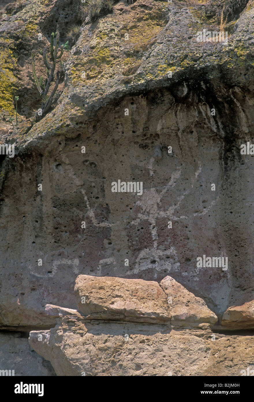 Petroglyph, des pétroglyphes, pictogramme, pictogrammes, art rock, rock, rock dessin dessins, Yagul Yagul, Zone Archéologique, l'état d'Oaxaca, Mexique Banque D'Images