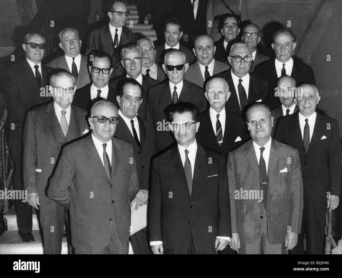 Kollias, Konstantinos, 1901 - 13.7.1998, politicien grec, Premier ministre 21.4.1973 - 13.12.1967, avec comité pour réviser la constitution, Athènes, 15.6.1967, , Banque D'Images