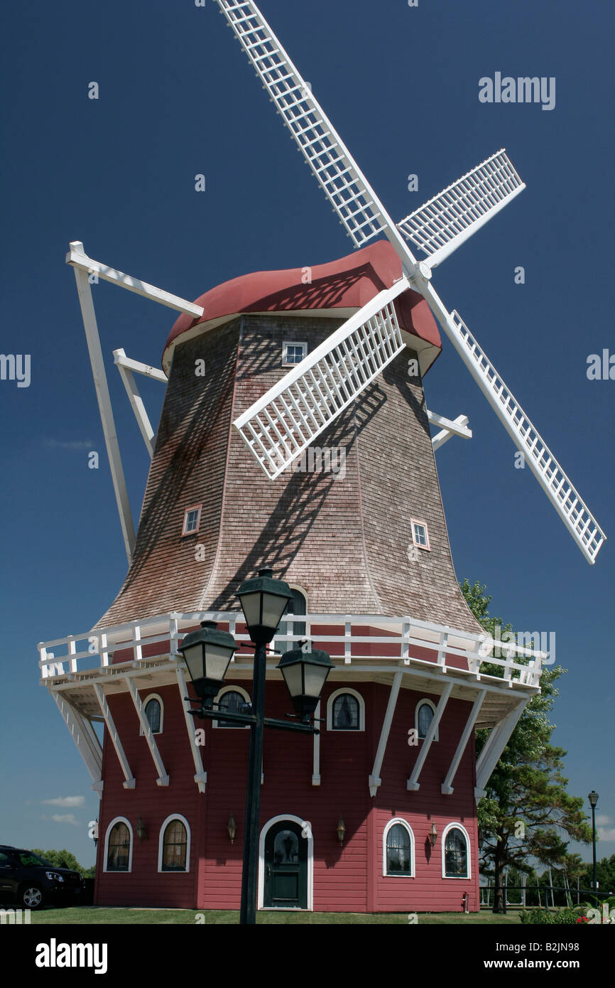 Moulin à vent hollandais replica Orange City Iowa Banque D'Images