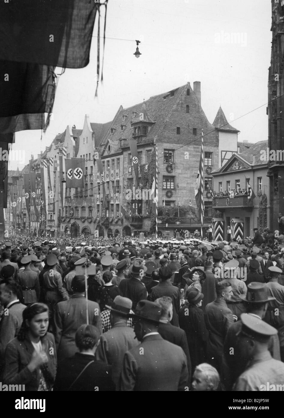 Nazisme / Socialisme National, Rassemblements De Nuremberg, «Rassemblement Du Travail», 6.9.1937 - 13.9.1937, Couronne Dans La Vieille Ville, , Banque D'Images