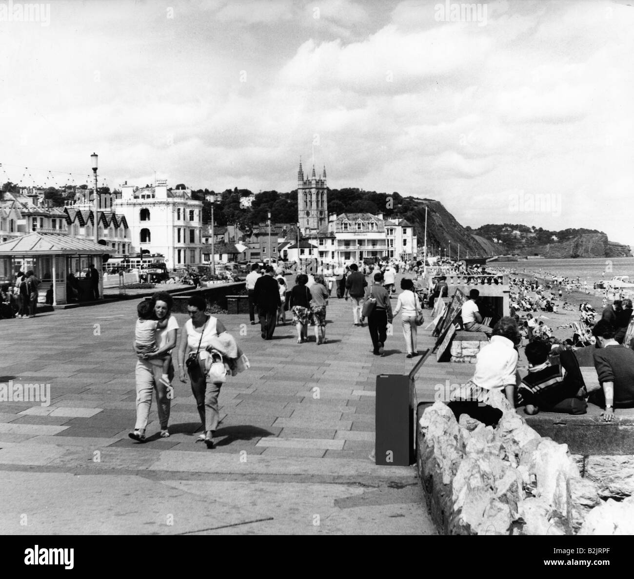 Géographie / voyages, Grande-Bretagne, villes, Taignmouth, plages, front de mer, années 60, Banque D'Images