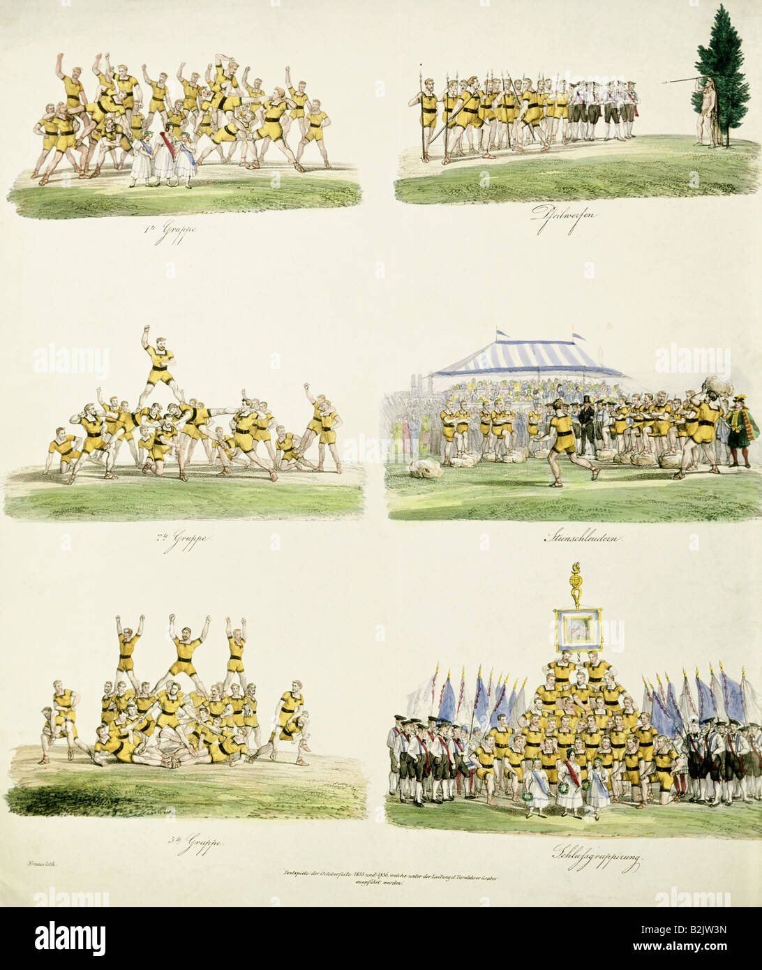 Sports, course à cheval sur Oktoberfest, athlètes, Theresienwiese, Munich, Allemagne, 1835, Banque D'Images