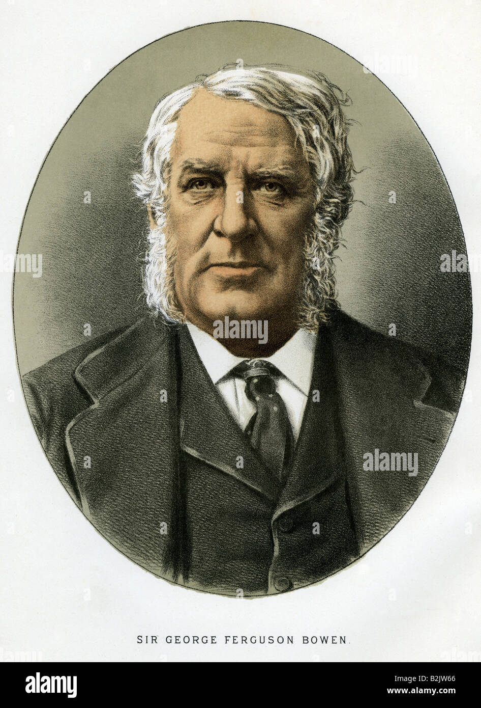 Bowen, George, 2.11.1821 - 21.2.1899, fonctionnaire de l'État britannique, administrateur colonial à Hong Kong, Nouvelle-Zélande, portrait, lithographie, coloré, Londres, Angleterre, XIXe siècle, Banque D'Images