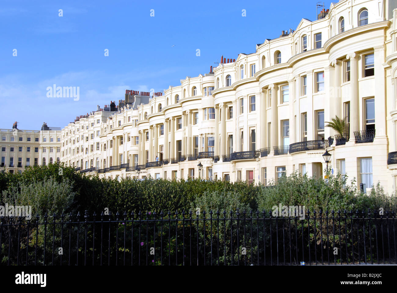 Vue sur terrasse de Régence maisons sur Brunswick Square, Brighton et Hove (Royaume-Uni) Banque D'Images