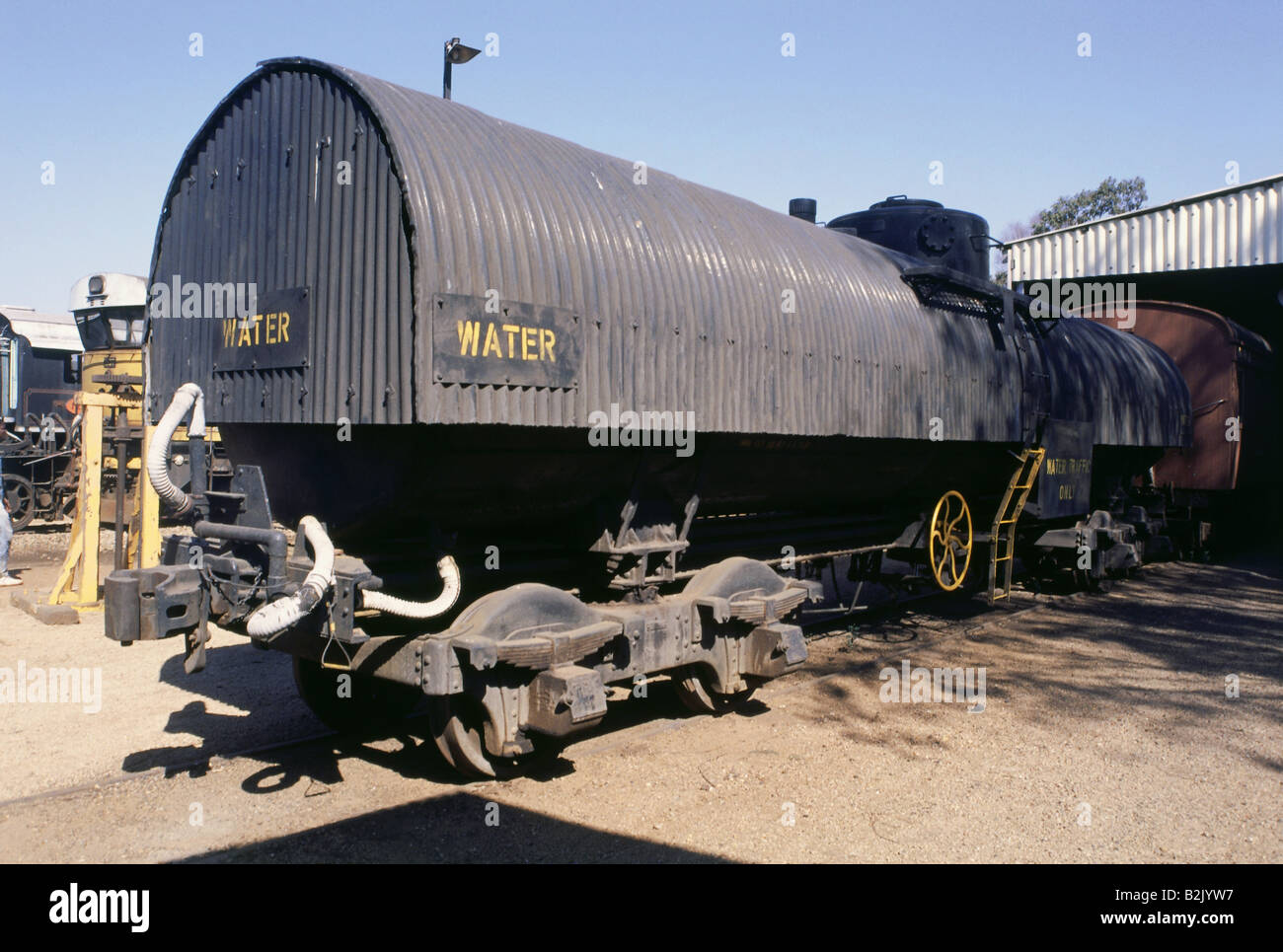 Transports / transport ferroviaire, de l'eau, chariot, railroad museum, Bulawayo, Zimbabwe,-Additional-Rights Clearance-Info-Not-Available Banque D'Images