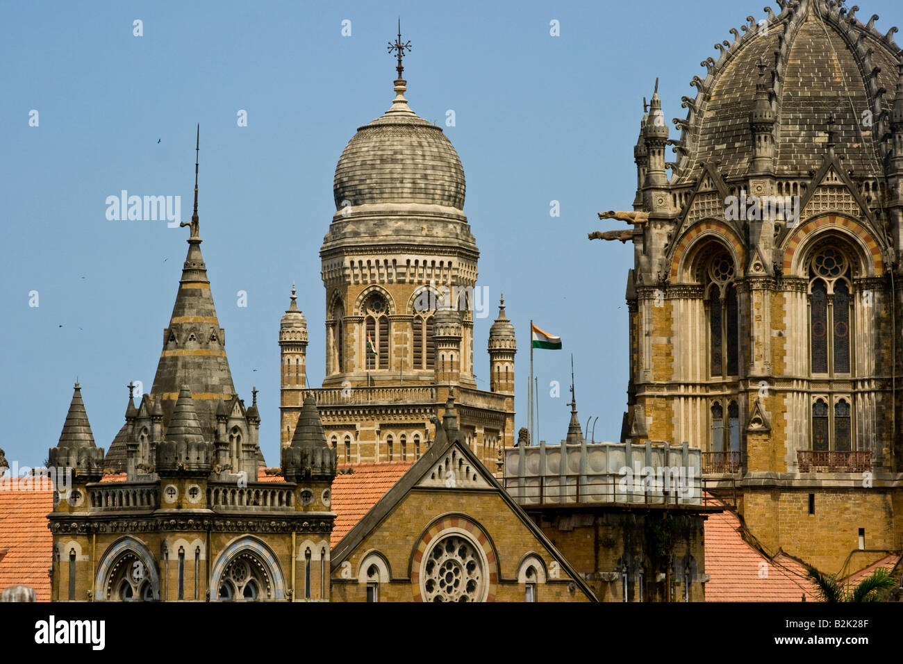 CST Gare Chhatrapati Shivaji de Mumbai Inde Banque D'Images