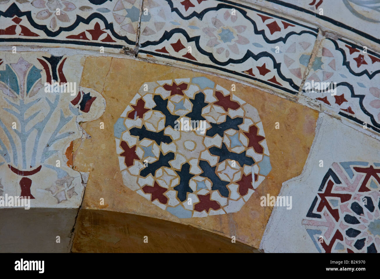Détail architectural au Palais Azem dans la vieille ville de Damas en Syrie Banque D'Images