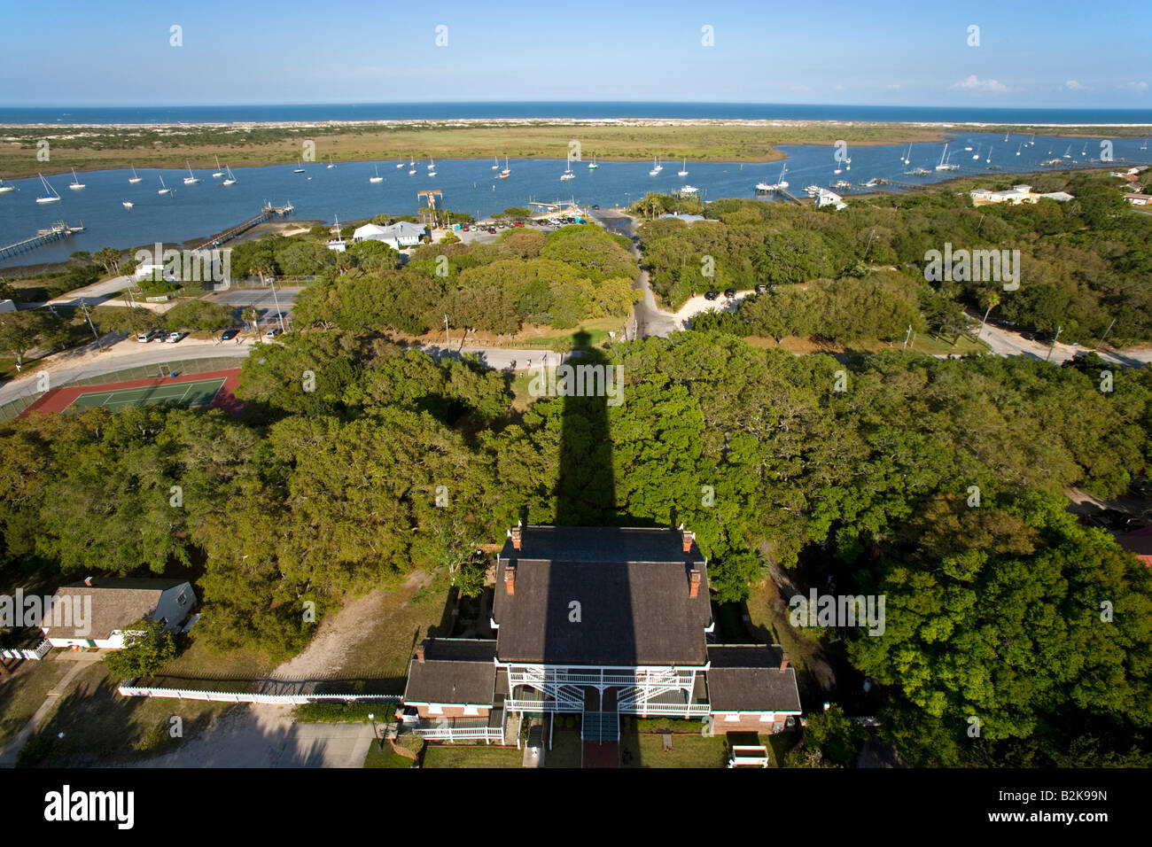 Anastasia Island vu du haut de la St Augustine Lighthouse Banque D'Images