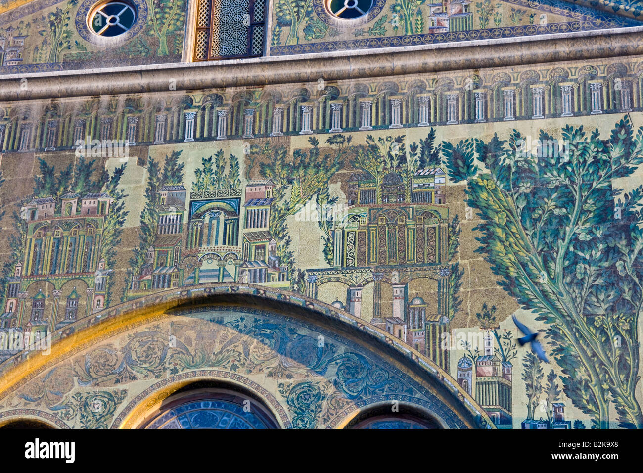Mosaic à la mosquée des Omeyyades à Damas, Syrie Banque D'Images
