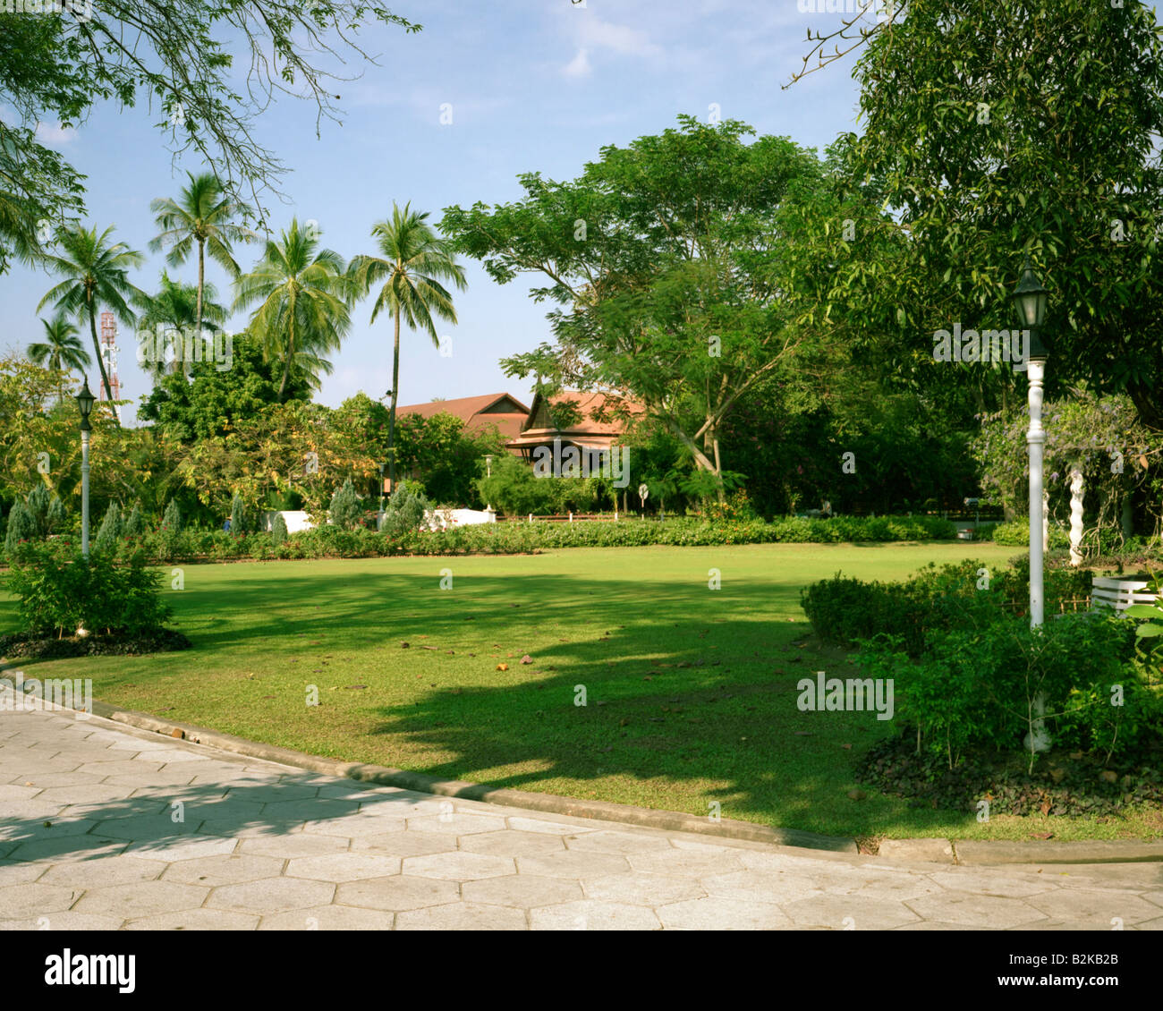 Jardin des roses Banque D'Images