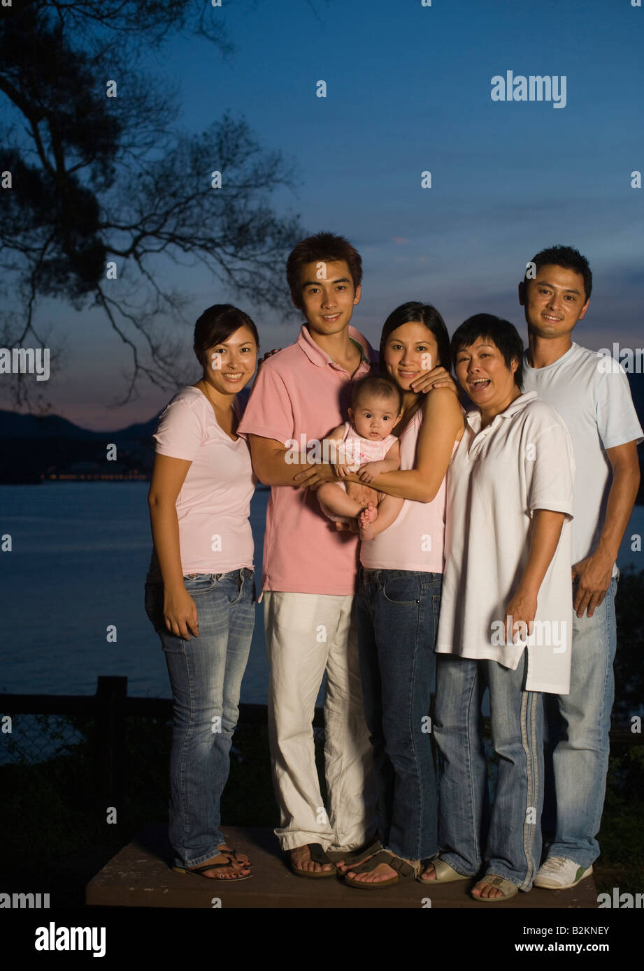 Portrait of a family smiling Banque D'Images