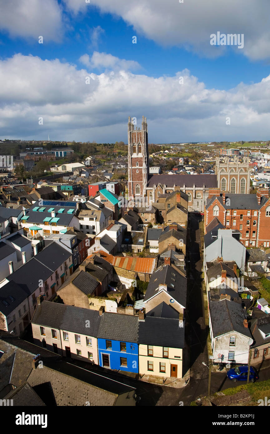 Cathédrale St Mary's pro et les rues avoisinantes vu de st anne's shandon, clocher de l'église, la ville de Cork, Irlande Banque D'Images