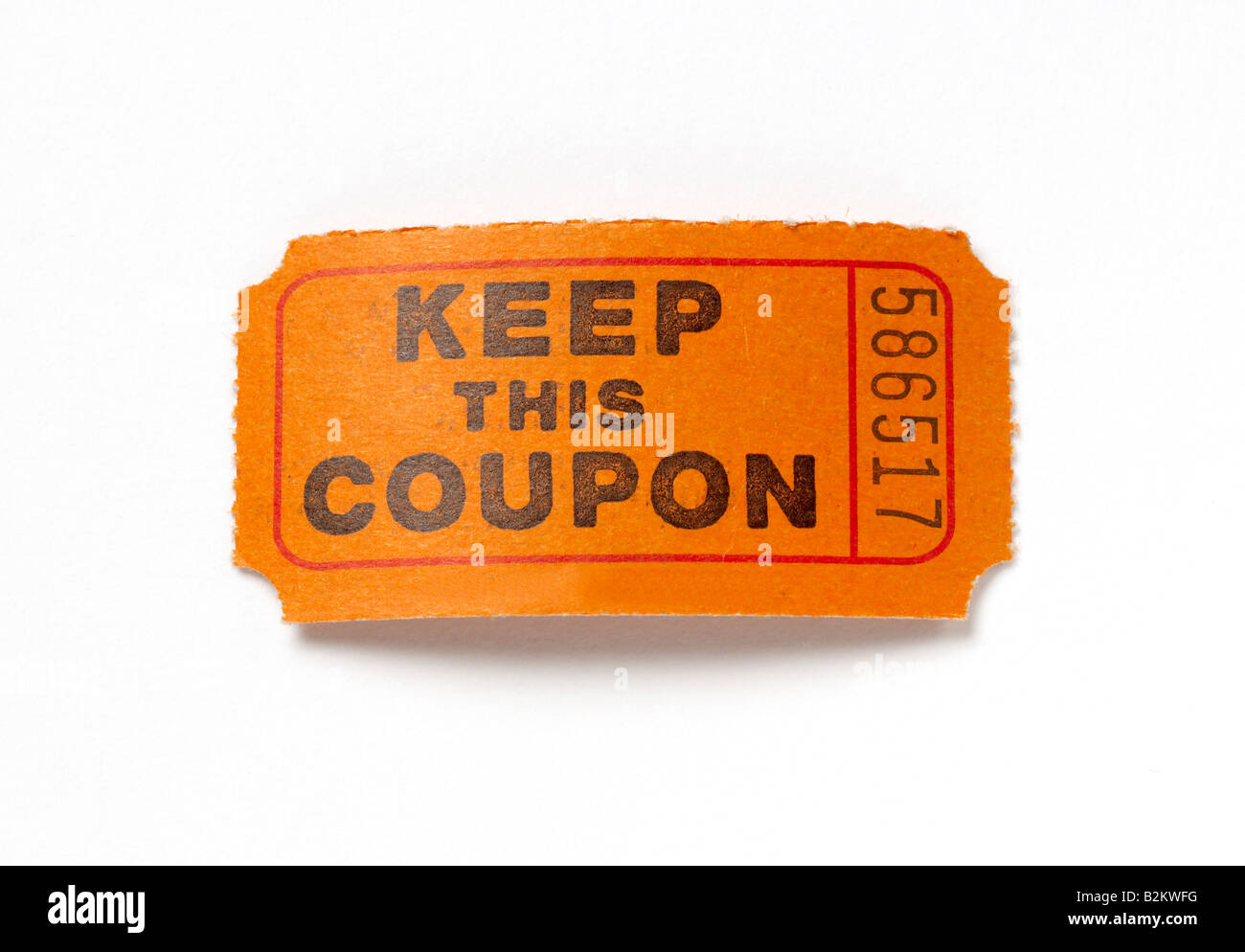 Gardez ce coupon ticket Orange Banque D'Images
