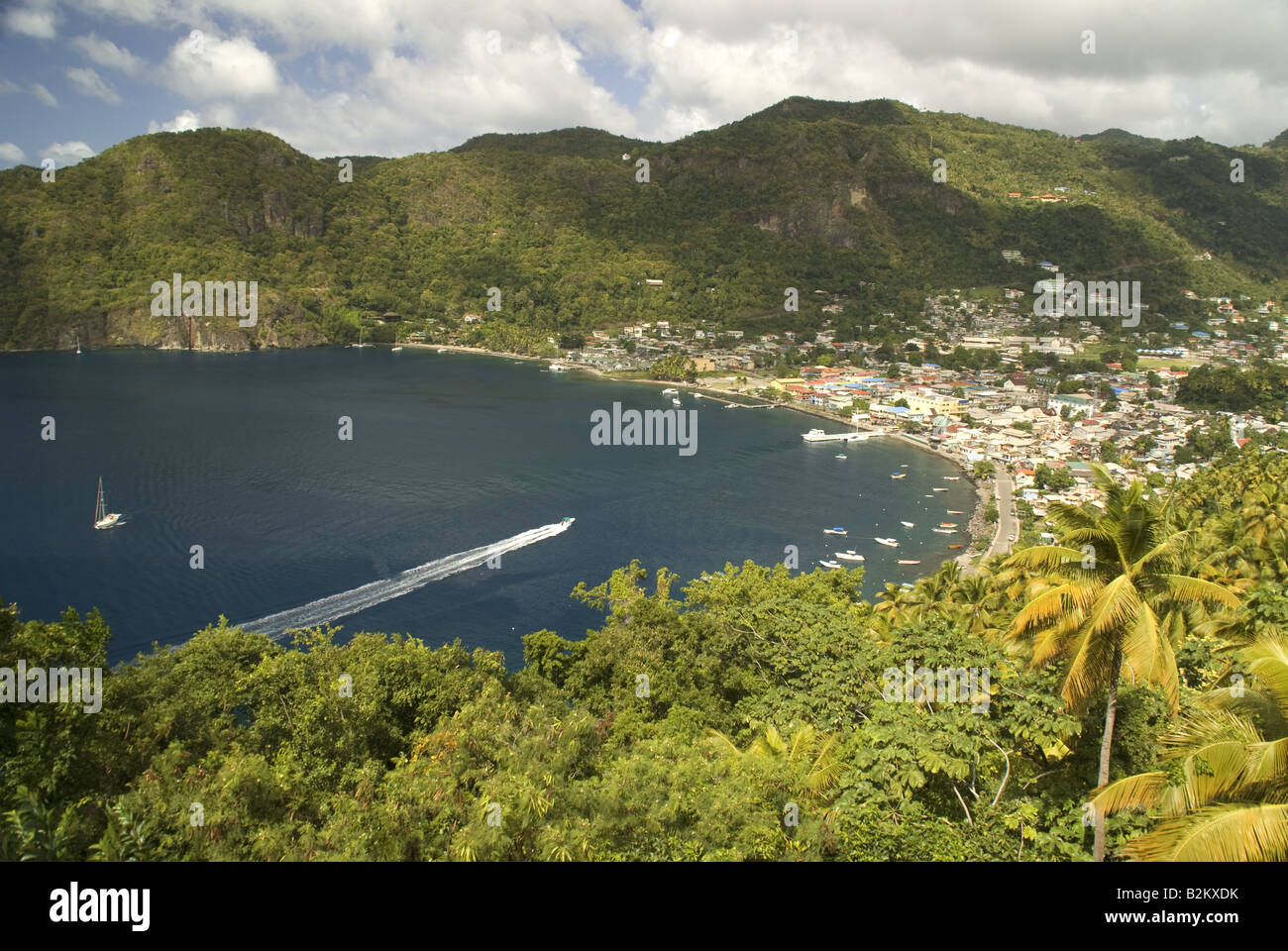 St Lucia's Soufriere Bay Banque D'Images